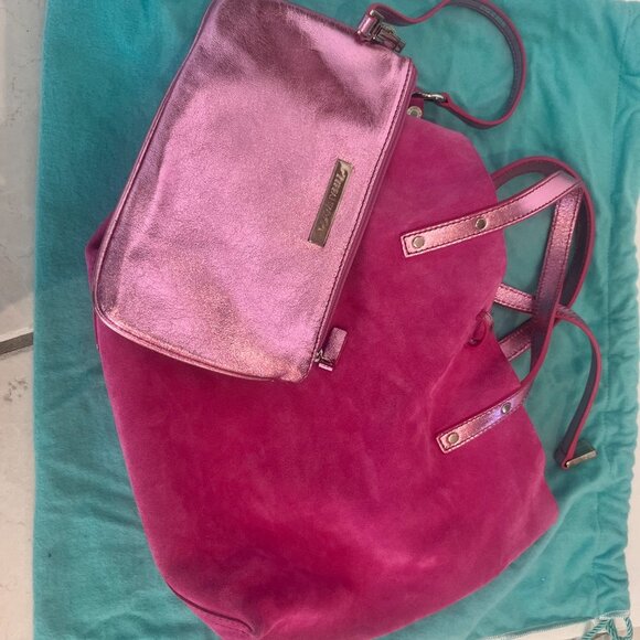 Tiffany & Co metallic pink leather reversible small tote handbag - Picture 5 of 8